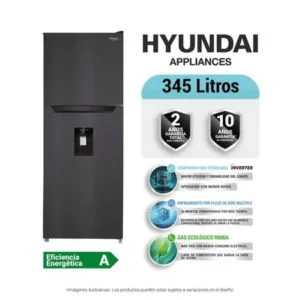 Refrigeradora Hyundai 345 L Negro con Dispensador