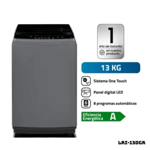 Lavadora 13kg indurama Carga Superior Lri-13dgr Color Gris