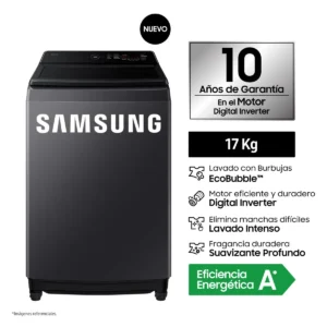 Lavadora Samsung Ecobubble 17kg Gris Grafito WA40F17E7CPE