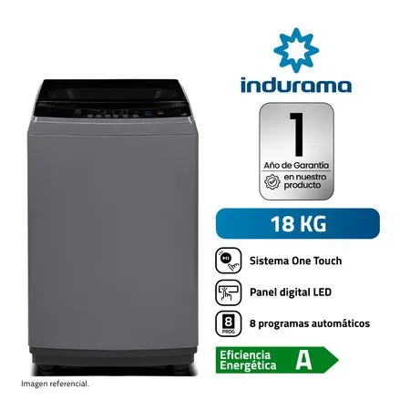 Lavadora INDURAMA 18 Kg Carga Superior LRI-18DGR Gris Oscuro