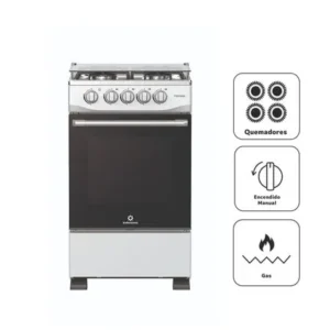 Cocina de Pie a Gas INDURAMA 4 Quemadores Fontana Gris