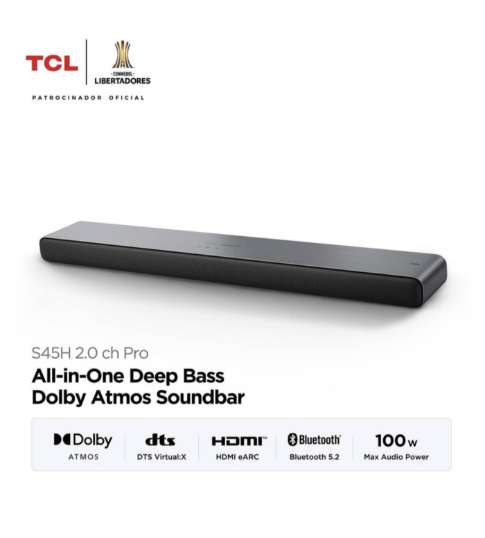 SOUND BAR BLUETOOTH S45H 2.0 CHANNEL - 100W