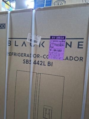 REFRIGERADOR BLACKLINE SBS 442L BI BLACK INOX